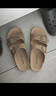西遇平底勃肯凉拖鞋女2025新款夏季外穿一字拖鞋森系新复古回潮凉鞋 浅灰色 37 实拍图