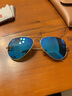 雷朋（RayBan）雷朋太阳镜蛤蟆飞行员潮流彩膜反光镜面系列墨镜RB3025可定制 112/17金色镜框蓝色反光镜片 尺寸58 实拍图