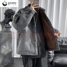 GXMY 灯芯绒棉衣男冬季加绒加厚宽松ins休闲外套男士港风潮牌衣服帅气纯色棉服男装 540加绒黑灰色 M 实拍图