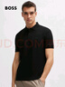 BOSS【父亲节礼物】【100%棉 珠地布】男士夏高尔夫运动短袖Polo衫 001-黑色 M 实拍图