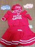 佑游儿童泳衣女孩分体裙式带袖保守中大童女童少女韩版宝宝泳装红色 37241 红色 5XL（145-155CM） 实拍图