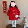 丹鸟王女童唐装冬季外套小女孩中国风女宝宝旗袍公主生日加绒新年拜年服 加绒公主旗袍裙 120码 实拍图