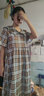 恋的连衣裙学生夏天高中生初中生女生裙子夏季韩版衣服长款学院风仙女裙少女中学生日系原宿风宽松显瘦中长裙 棕色格 均码 实拍图