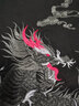 天龙致尊（Denon supreme）短袖t恤男装夏季中国风仙鹤刺绣纯棉宽松国潮情侣上衣服男士T恤衫 870麒麟黑色 XL (建议145-155斤) 实拍图