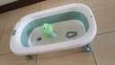 婧麒大号新生婴儿洗澡盆家用可折叠浴盆宝宝小孩可躺坐泡澡沐浴桶 海草绿（普通款） 实拍图