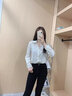 FitonTon雪纺衬衫女春秋宽松长袖气质垂感衬衣V领显瘦衬衣 白色 L 实拍图