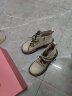 卓诗尼马丁靴女2023冬季女鞋新款英伦保暖棉鞋厚底雪地靴子加绒加厚短靴 米白色（厚绒） 36 实拍图
