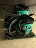 小状元溜冰鞋儿童轮滑鞋全套装品牌滑冰全闪旱冰鞋男童女童成年初学者 翠冷绿【轮滑包+头盔护具套装】 S （适合27-32码） 实拍图