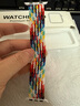 BHO【热销5万+】适用苹果手表表带apple iwatch s10/s11表带s9/se3/2单圈编织表带s8/7尼龙女士男生款 彩虹版色（白色连接器） 44/45/46表盘S码【腕围161-173 实拍图