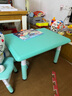 贝琪雅儿童桌椅套装学习桌椅宝宝画画升降积木桌椅子塑料家用幼儿园桌子 薄荷绿塑料长桌（80*60） 实拍图