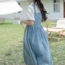 紫蒙法式连衣裙新款2024夏季女生裙子夏天学生少女高中初中生衣服长裙 韩版假两件牛仔背带裙 均码(可备注码数) 实拍图
