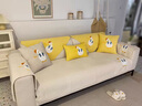 纽丝乐 沙发垫套装四季通用座垫防滑皮沙发罩套简约现代坐垫子防尘盖巾 歪头鸭-米色 70*70cm一片 实拍图