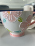 瓷魂 陶瓷马克杯咖啡杯大容量水杯子早餐杯办公室杯手绘浮雕 粉色 晒单实拍图