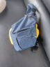 cai 大容量防泼水多口袋胸包 多功能收纳简约轻薄单肩包 藏蓝(6英寸手机可放) 实拍图