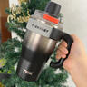 cica车载保温杯tkk超大容量男士陶瓷内胆冰霸杯保冷运动水杯壶子 银黑影 800ml【8仓速发+不含冰格】 实拍图