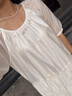 茵曼（INMAN）莱赛尔丝光连衣裙2025夏女装新款U领气质小个子显瘦长裙子 银河白 S 实拍图