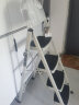 奥鹏 梯子家用四步折叠梯子加厚钢管铁梯宽踏板人字梯单侧工程梯 实拍图