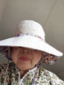醉媚淑君可折叠帽子女夏天韩版遮阳帽防晒帽布帽遮脸大沿太阳帽 名族风双面戴  米色 实拍图