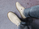 蜻蜓牌男鞋休闲皮鞋秋冬季软面皮真品男士豆豆鞋加绒保暖棉鞋男特大码 米色-皮面四季款 41 实拍图
