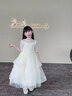 小咔衣浓（Xiaokayinong）儿童礼服公主裙长袖花童婚礼蓬蓬纱女童主持人钢琴演奏演出服夏季 香槟色L068中袖长款 130 实拍图