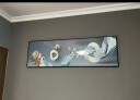 墨派 轻奢餐厅装饰画现代简约带钟表组合挂画饭厅背景墙壁画客厅挂画 金鹿招财 70*100cm镶钻画+直径60cm钟表 实拍图