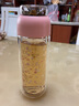 SIMELO施美乐茶水分离杯女玻璃杯双层加厚高颜值带过滤网泡茶水杯 粉色 330ml 实拍图