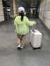DULA前开盖杯架行李箱拉杆箱USB充电旅行箱登机箱密码箱皓月白20英寸 实拍图
