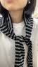 MUJI女式 弹力罗纹编织 圆领长袖T恤打底衫女款内搭 女装 BB2OVA4S 黑色条纹 XS (150/76A) 实拍图