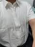 汉尼（HANY）[100支纯棉]汉尼免烫白色短袖衬衫男商务老钱风白衬衣男士夏 丹宁顿纯白【小尖领 修身版】 42 实拍图