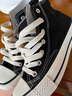 回力男鞋帆布鞋男春夏季布鞋校园情侣男女高帮休闲鞋经典学生板鞋子男 黑间白【基础百搭款】 38 实拍图