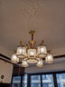 才人 新中式别墅客厅灯高端全铜中国风吊灯大气厚重挑高复式楼大厅灯 3头吊灯直径62cm(6786/3) 五福临门 实拍图