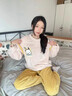 另约珊瑚绒睡衣女士秋冬季套装长袖加绒加厚保暖柔软舒适多巴胺家居服 88438 比耶小狗 杏黄 M 实拍图