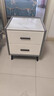 古梵枫实木床头柜卧室轻奢岩板家用储物柜现代简约三抽收纳柜床边柜整装 浅灰色-普通款 30x40x48cm 实拍图