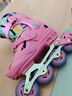 米高轮滑鞋S3儿童花样溜冰鞋套装高端平花四码调节直排初学花式旱冰鞋 粉色基础款(K7头盔+KP1护具+包) M (33-36) 实拍图