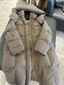 坦博尔羽绒服女士长款鹅绒时尚泡芙冬季高领连帽外套530858D 浅雾棕160 实拍图