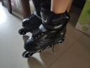 小状元轮滑鞋成人溜冰鞋成年人男女童初学滑轮滑冰鞋大人旱冰鞋儿童 黑色八轮全闪【头盔护具+背包】 XL 超大码(偏小适合40-43码） 实拍图