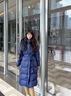羽物（YUGIFTS）羽绒服2024冬季新品400克95白鹅绒加厚加长冒汗系列-30度外套女 蓝紫色 M 实拍图