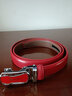 TUCANO女士真皮腰带时尚牛皮情人节细皮带潮人裤带青年百搭韩版 红色面-红色身 实拍图