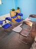 鼎千培训椅带写字板学生办公开会辅导班塑料可折叠一体桌椅会议室椅子 加厚料蓝色（6张起售） 实拍图