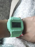 LASIKA手表男学生电子表小方块青少年初中生运动防水情侣表中学女孩腕表 奶白淡绿（小号6-16岁） 实拍图