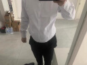 BAOMINGLI衬衫男春秋款男士商务休闲纯色免烫长袖韩版修身职业正装工作衬衣 白色 XL 实拍图