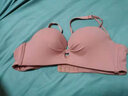 KJ性感内衣女无痕小胸聚拢调整型上托防下垂无钢圈薄款文胸罩 粉色单件 M 75/34B【中厚聚拢】 实拍图