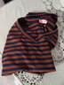 妃丽慕尚（FEILIMUSHANG）2025夏季新款正肩V领条纹短袖T恤女韩版宽松显瘦遮肚半袖上衣 35条纹-咖啡色 2XL 建议130-145斤 实拍图