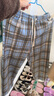 棉致毛呢格子裤子女秋冬季新款宽松阔腿高腰运动休闲卫裤加绒 687蓝色【加绒高品质】 XL 120-135斤 实拍图