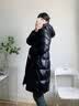 高梵黑金鹅绒服女王3.0八格收腰羽绒服女中长款冬厚外套 黑色 S 实拍图