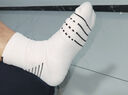 卡尔美（KELME）成人篮球袜训练比赛加厚包裹透气耐磨防滑袜子 白黑【中筒篮球袜】 L(39-44) 实拍图
