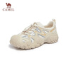 骆驼（CAMEL）丑萌登山鞋女时尚撞色户外休闲鞋 L24S076620 米/银/黄 36 实拍图
