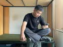 viishow美式牛仔裤男渐变复古高街宽松休闲直筒裤子简约高街长裤 黑灰 S 实拍图