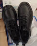 意尔康皮鞋男软底商务休闲鞋秋冬圆头加绒系带新款棉鞋 55476W黑色39 实拍图
