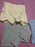 锦度（jindu）平角内裤女士纯棉裆高腰收腹安全女式四角短裤 黑+灰+杏+兰 M 实拍图